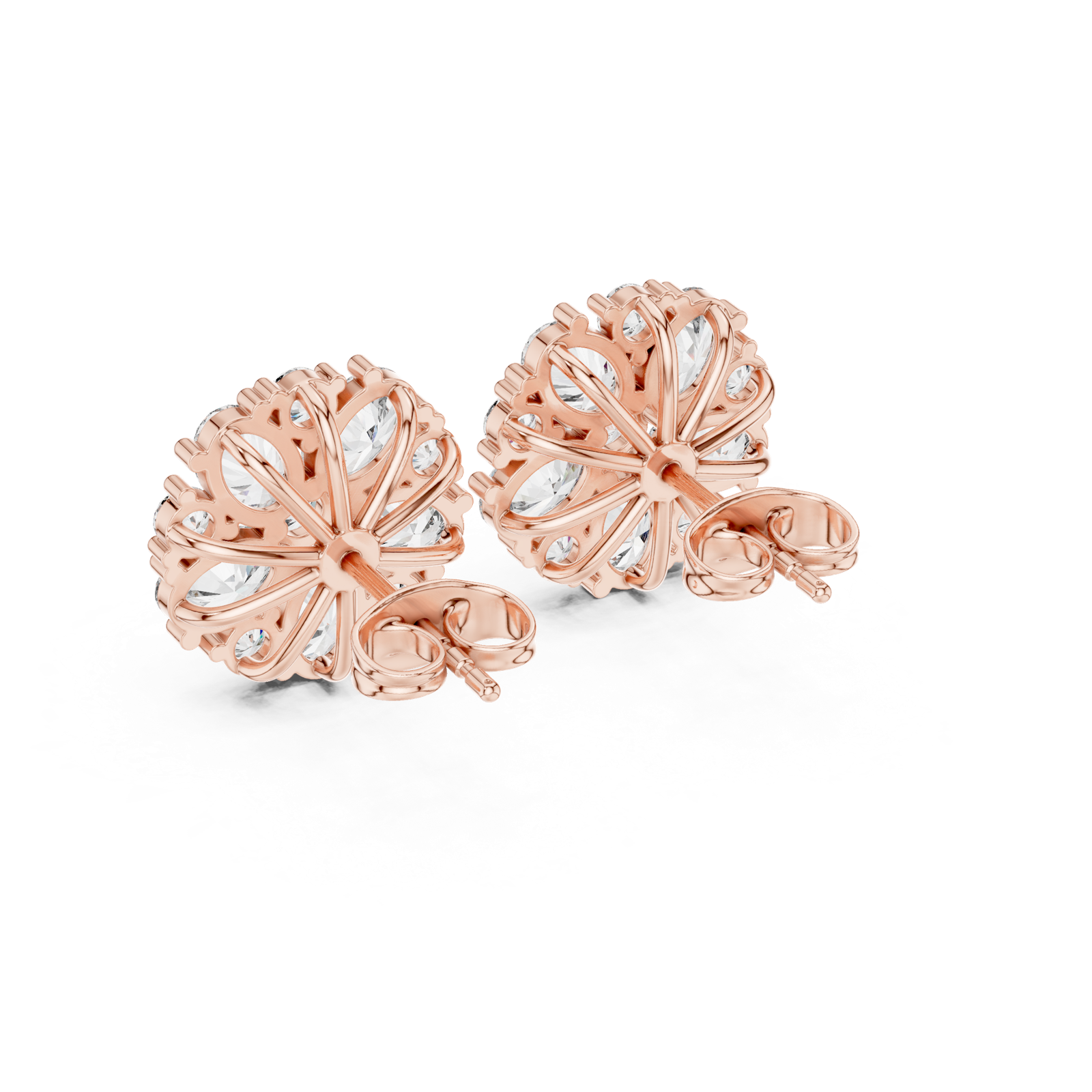 Gold Earrings AGDER-229, Rose Gold, view 3