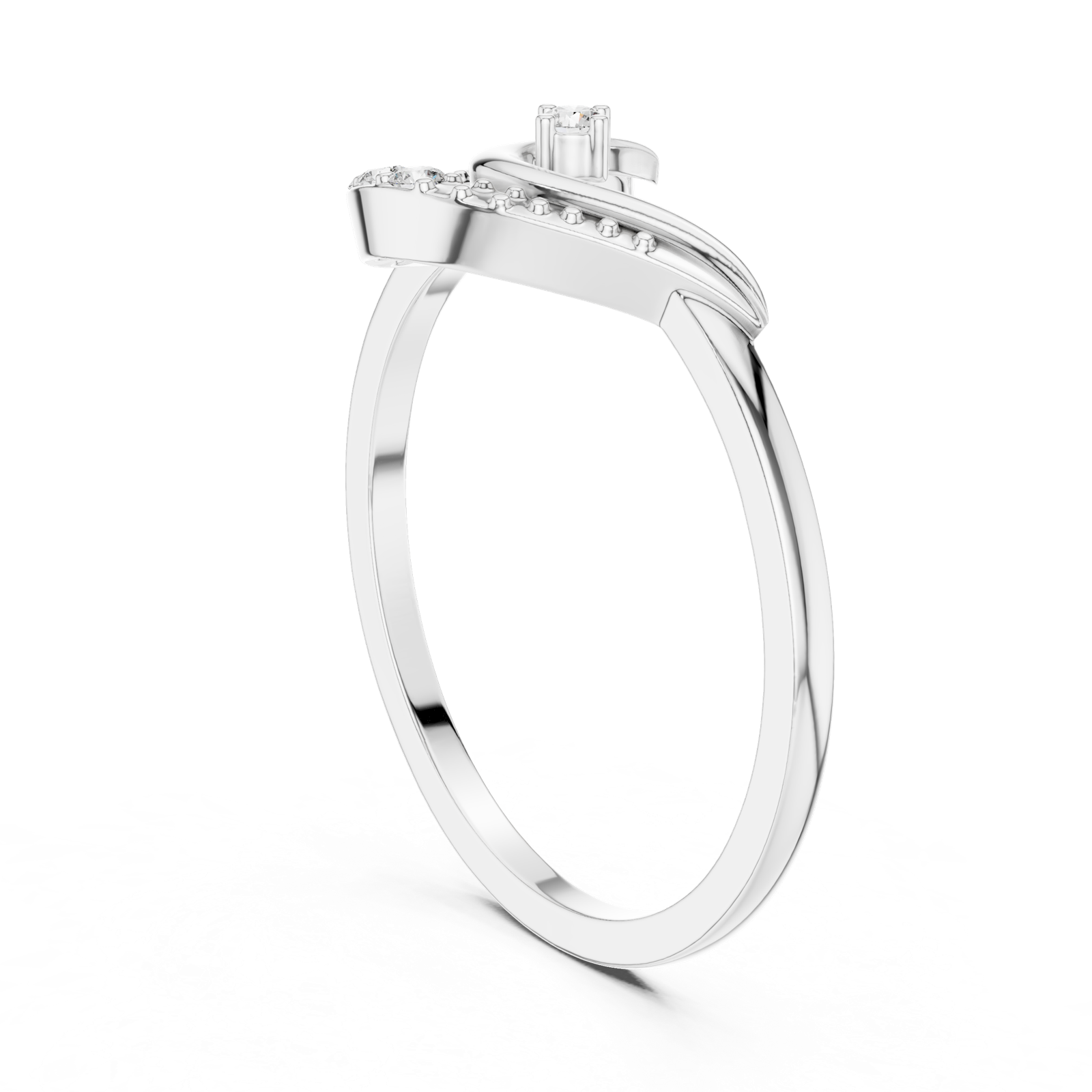 Gold Ring DR-6159, White Gold, view 1