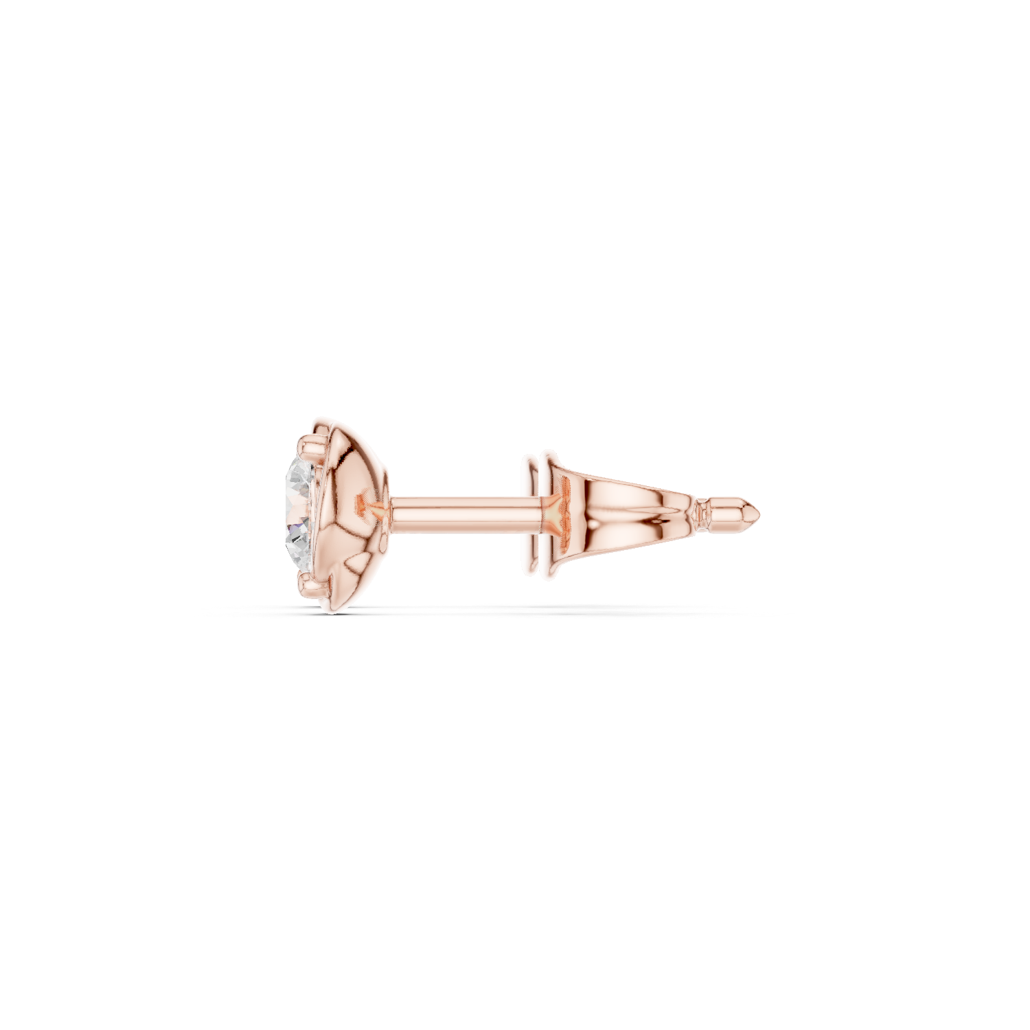 Gold Earrings SBER(53), Rose Gold, view 3