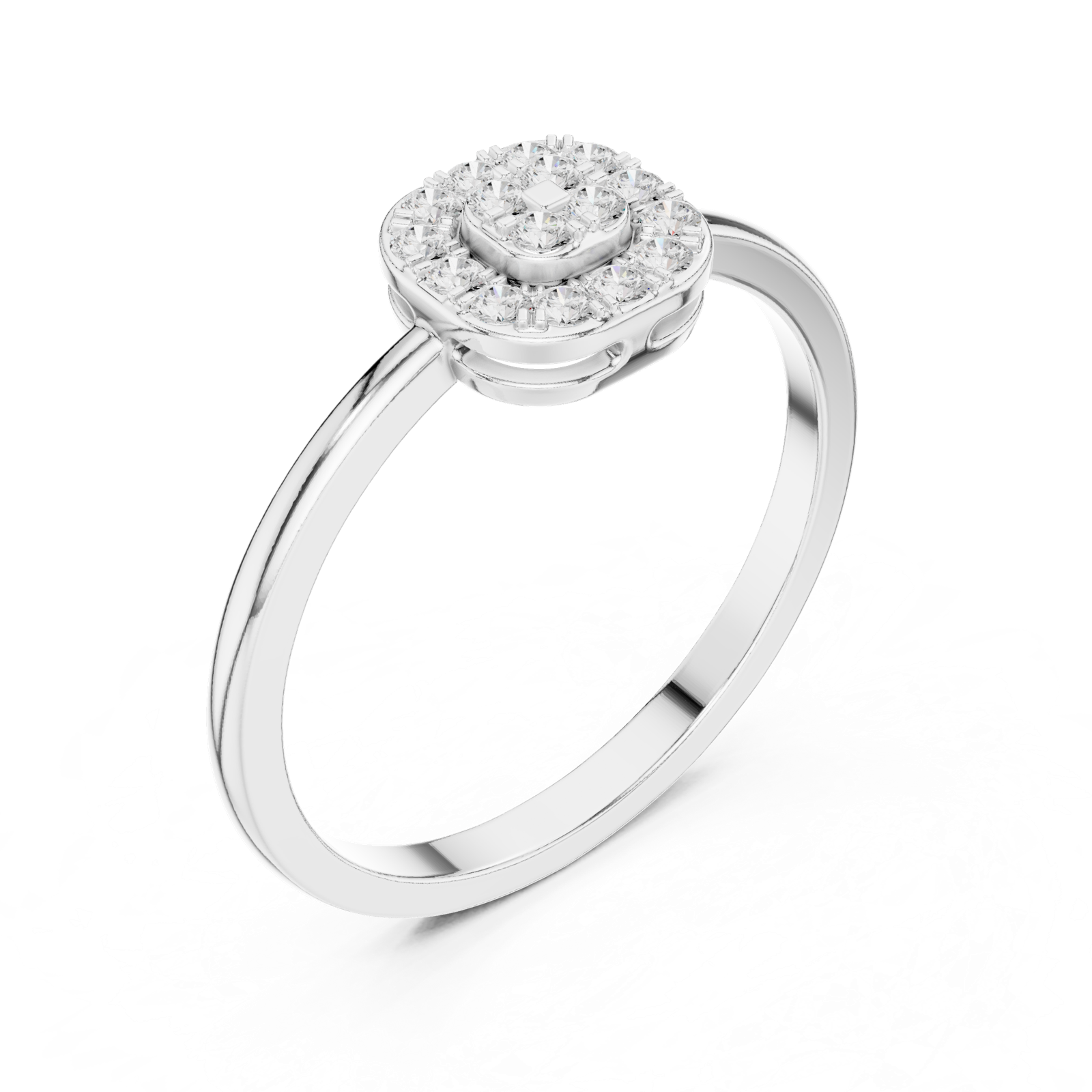 Gold Ring HLR-238, White Gold, view 2