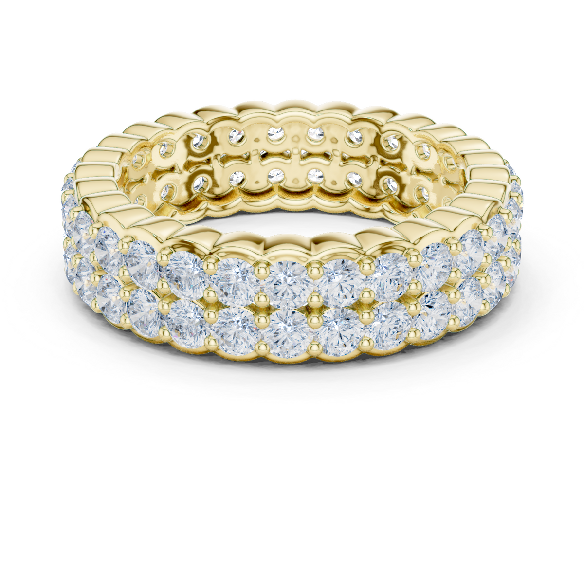 14K Solid Gold Lab Diamond Eternity Ring, Yellow Gold