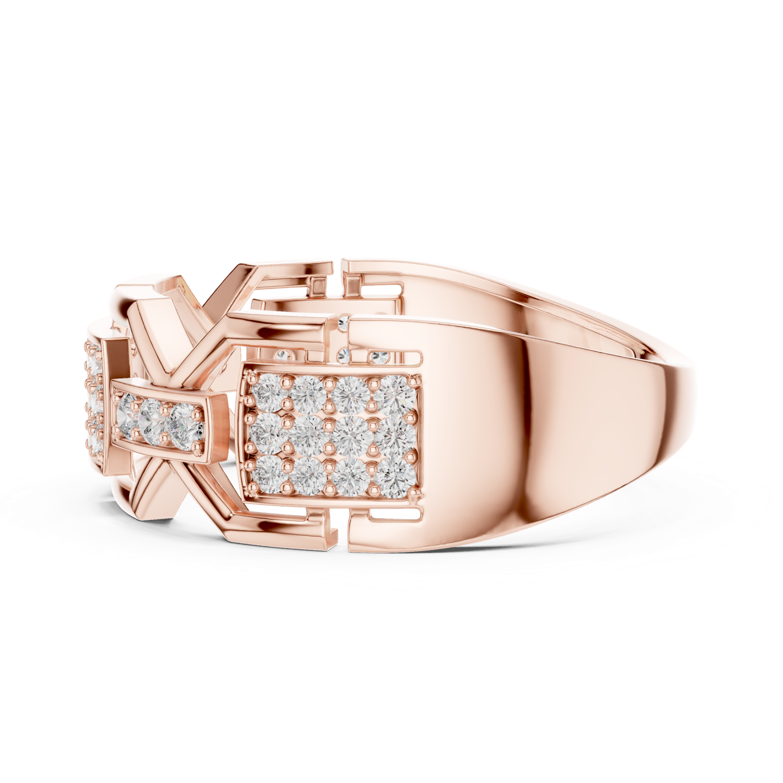 Gold Ring LR-01 (51), Rose Gold, view 3