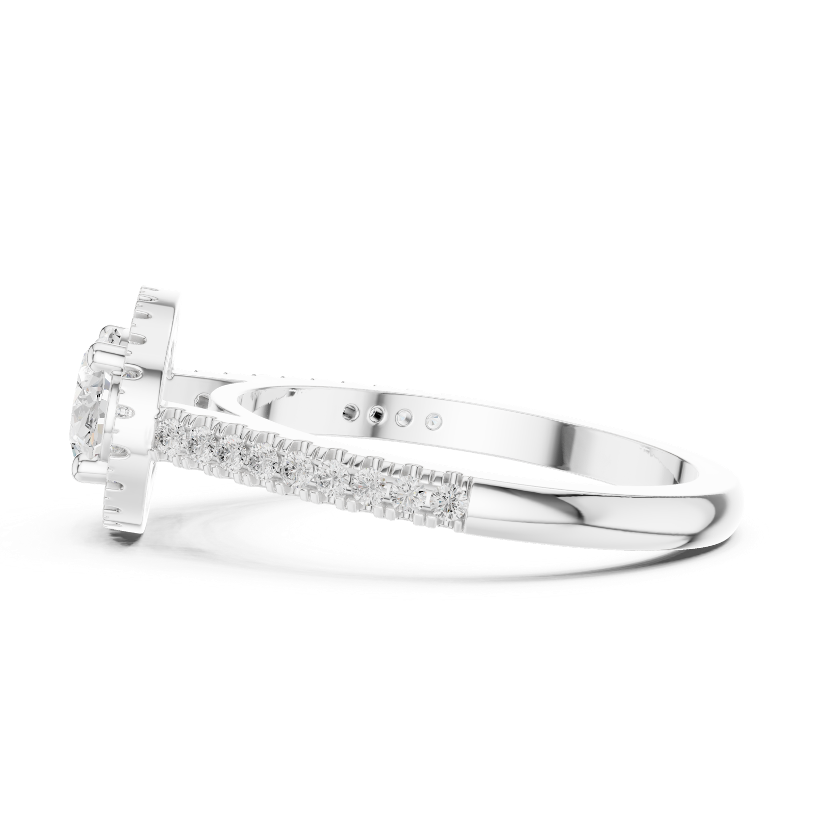 Gold Ring DDLR-347, White Gold, view 3