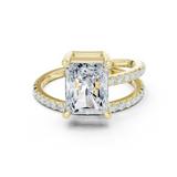 Gold Jewelry L35-39, Radiant center stone, Yellow Gold