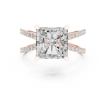 Gold Jewelry L36-25, Radiant center stone, Rose Gold, view 4