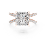 Gold Jewelry L36-25, Radiant center stone, Rose Gold, view 4