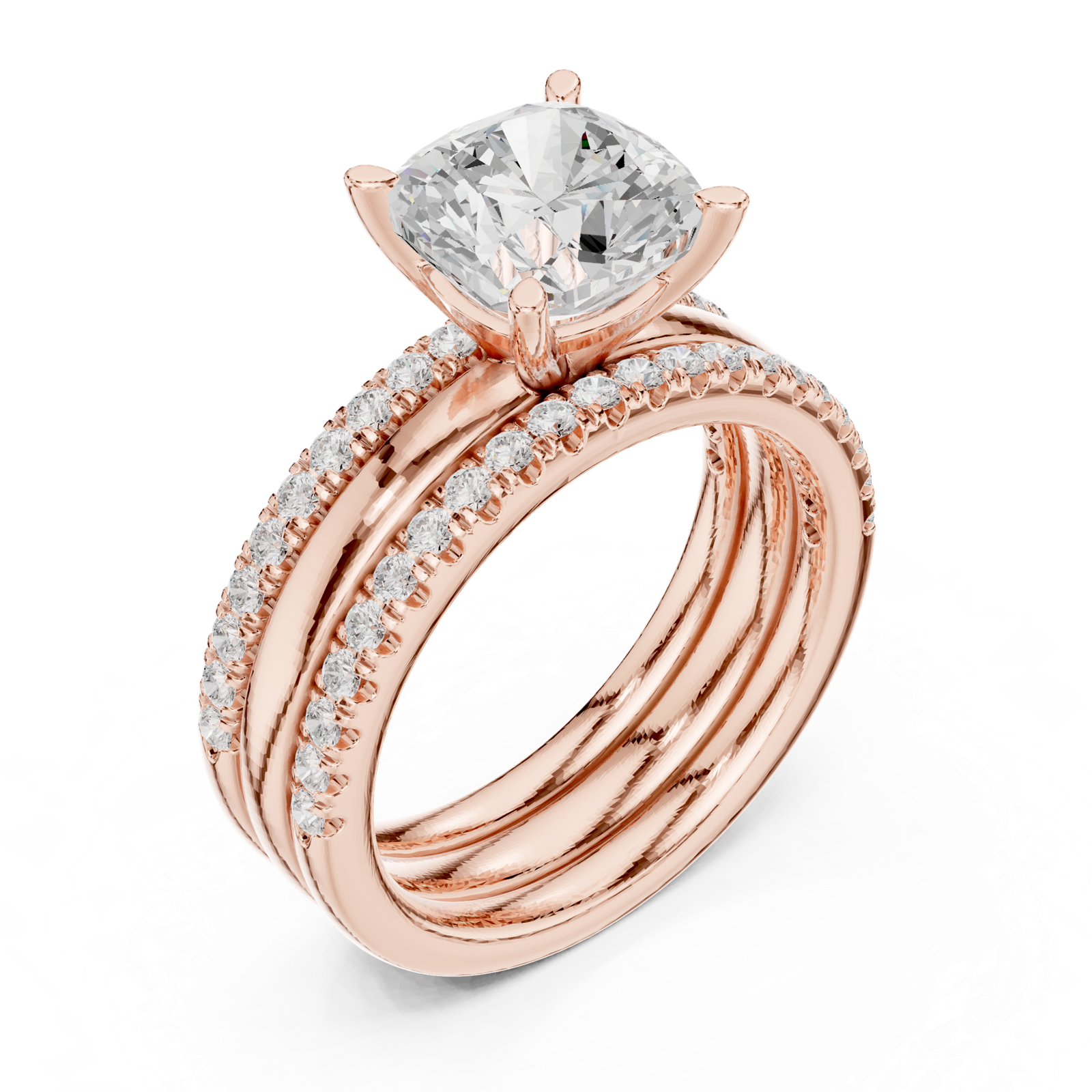Gold Ring DDLR-302, Rose Gold, view 2