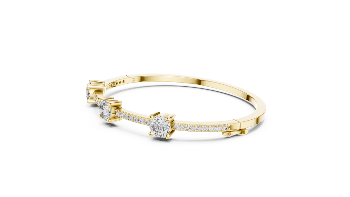 14K Solid Gold Lab Diamond Bracelet, Yellow Gold, view 1