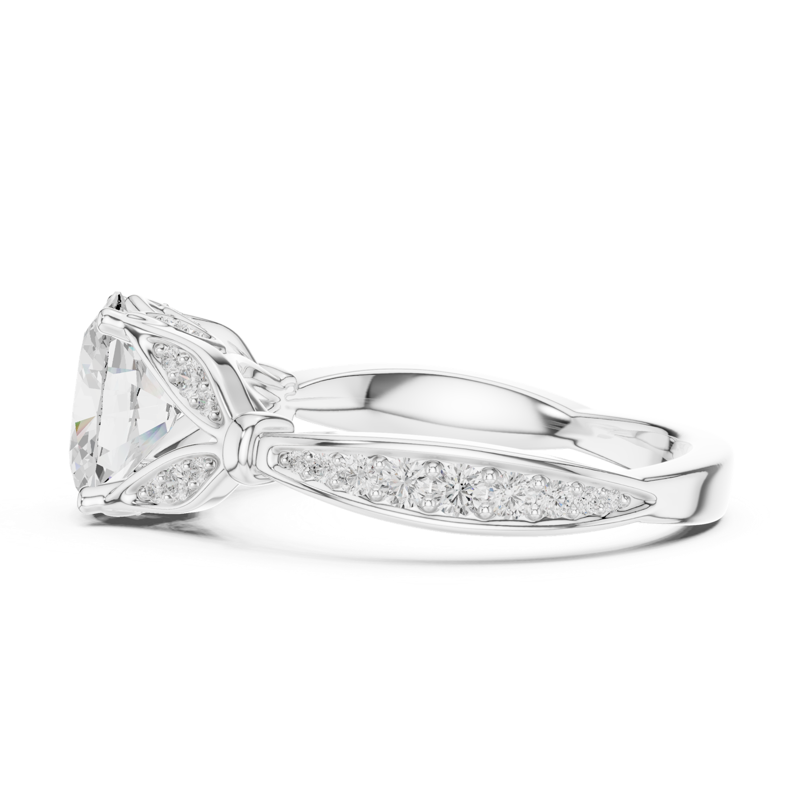 Gold Ring DDLR-936, White Gold, view 3