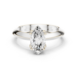 Gold Jewelry L36-8, Marquise center stone, White Gold