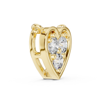 14K Solid Gold Lab Diamond Heart Pendant Necklace, Yellow Gold, view 3