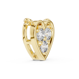 14K Solid Gold Lab Diamond Heart Pendant Necklace, Yellow Gold, view 3