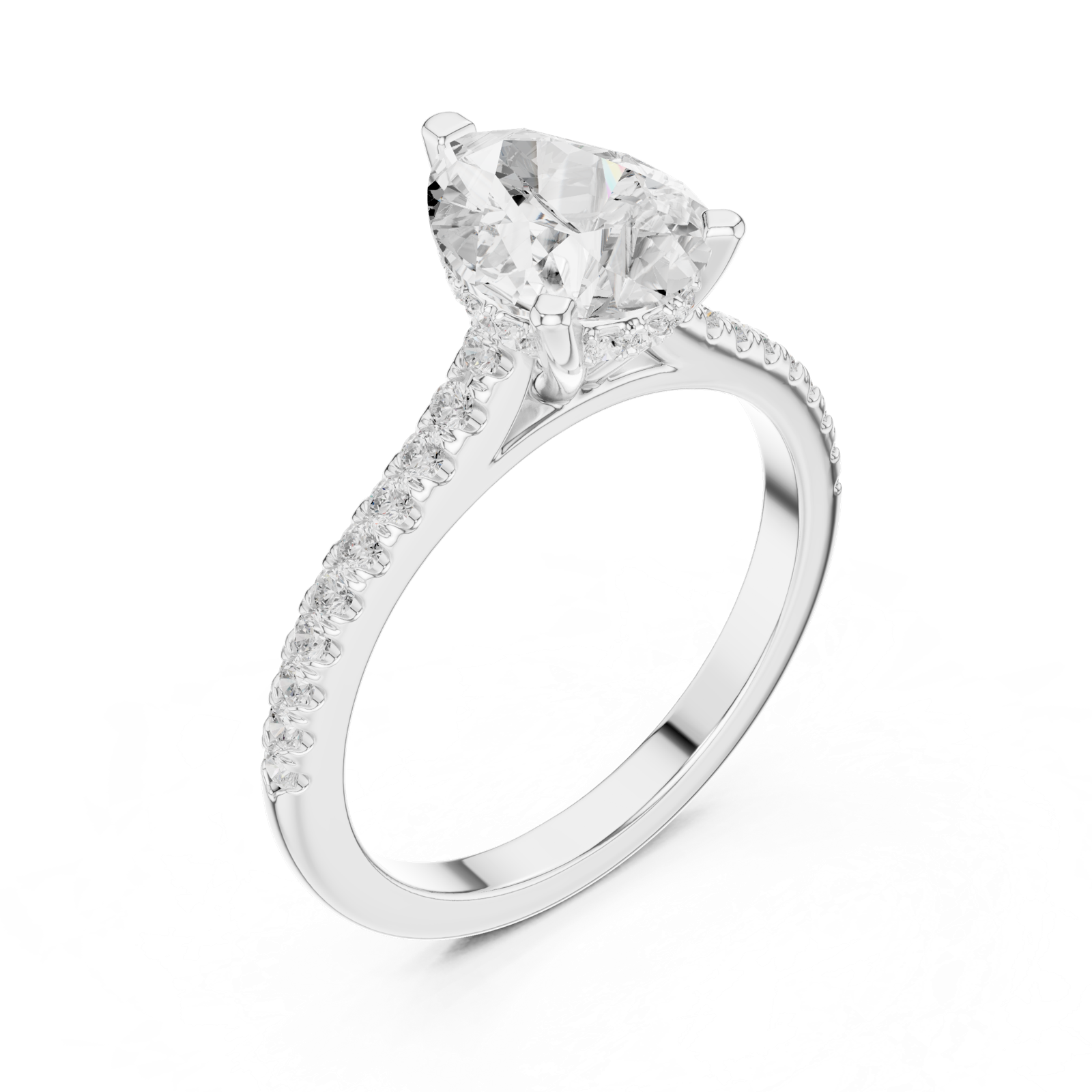 Gold Ring DDLR-1001, White Gold, view 2