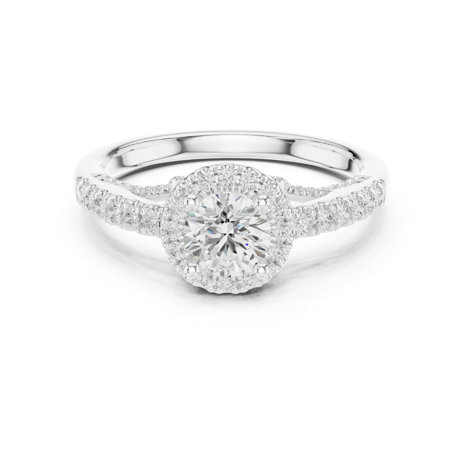 Gold Ring LR-0218, White Gold, view 4