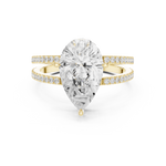 Gold Jewelry L36-13, Pear center stone, Yellow Gold, view 4