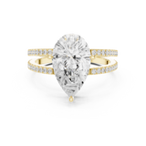 Gold Jewelry L36-13, Pear center stone, Yellow Gold, view 4