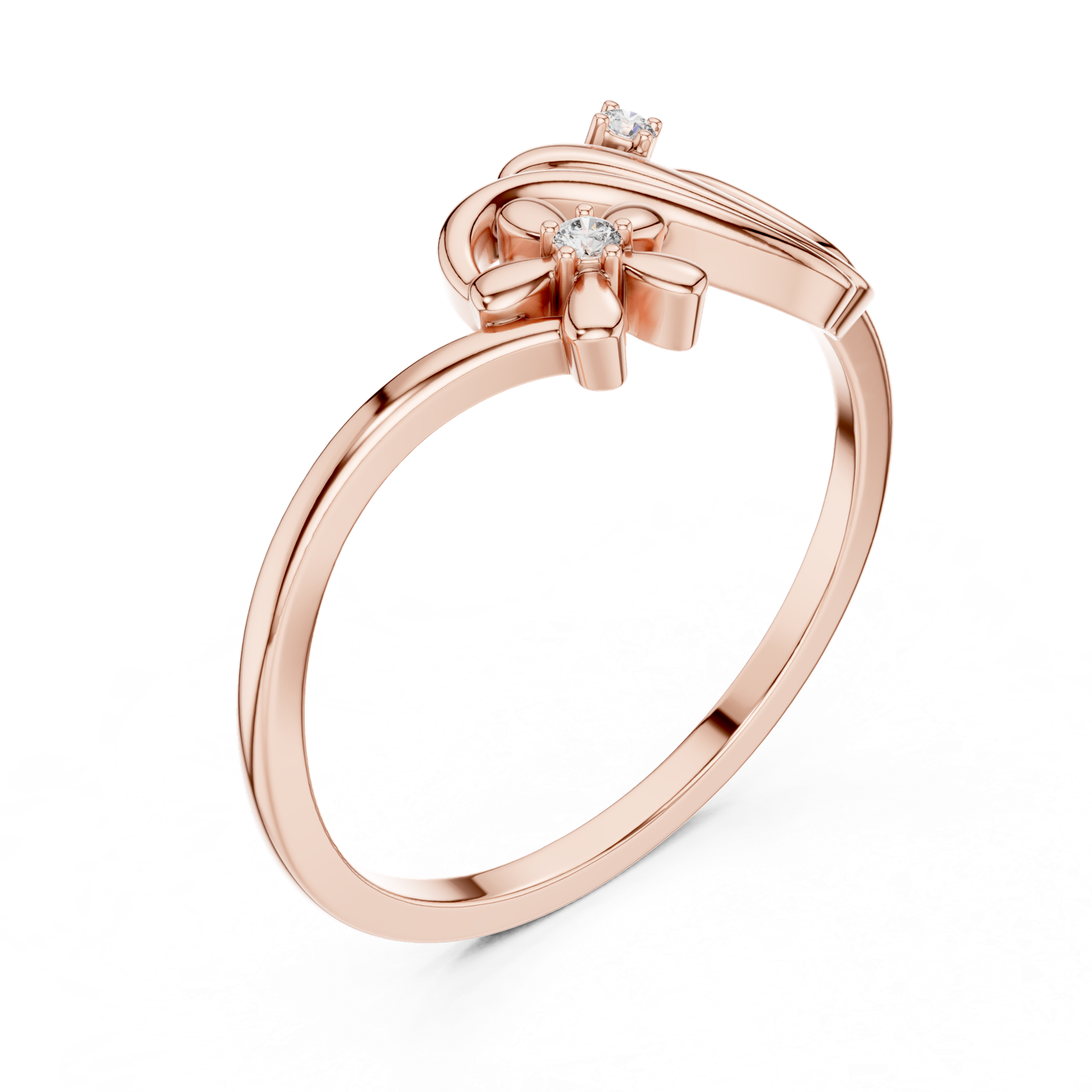 Gold Ring DR-6218, Rose Gold, view 2