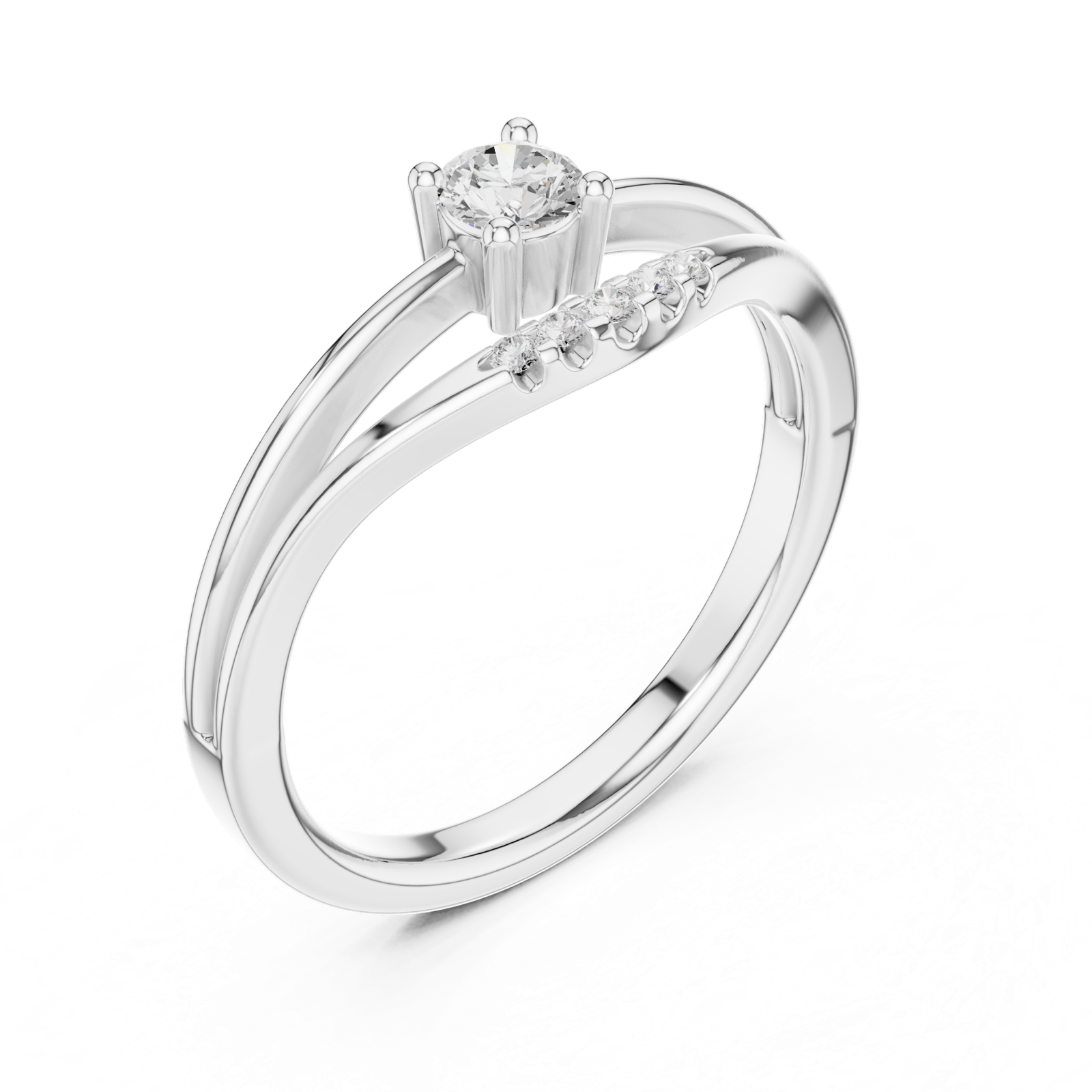 Gold Ring DDLR-830, White Gold, view 2