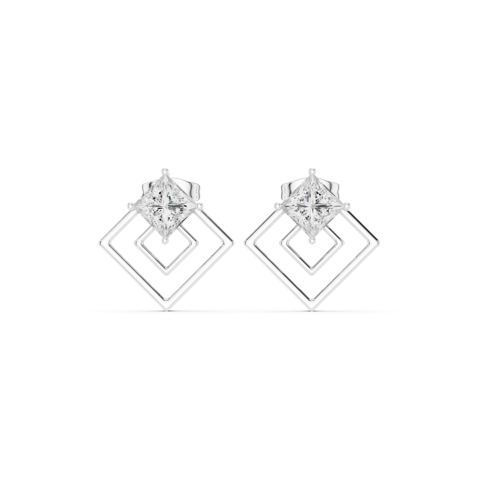 Gold Earrings AVBER-61, White Gold