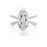 Gold Jewelry L36-25, Marquise center stone, White Gold, view 4