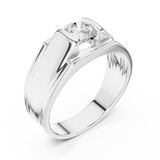 Gold Men's Ring GGR-0026, White Gold, view 2