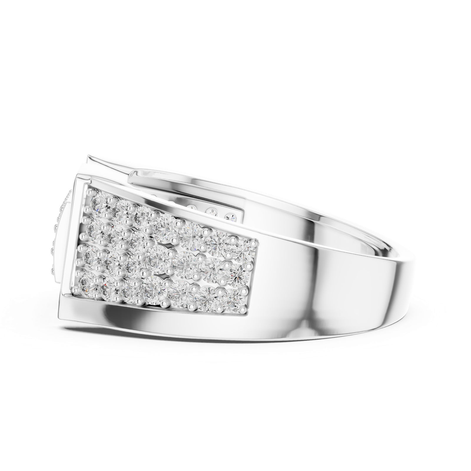 Gold Ring LR-01 (14), White Gold, view 3