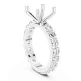 Gold Jewelry, Cushion center stone, White Gold, view 1