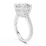 Gold Ring DDLR-250, Round center stone, White Gold, view 1