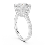 Gold Ring DDLR-250, Round center stone, White Gold, view 1