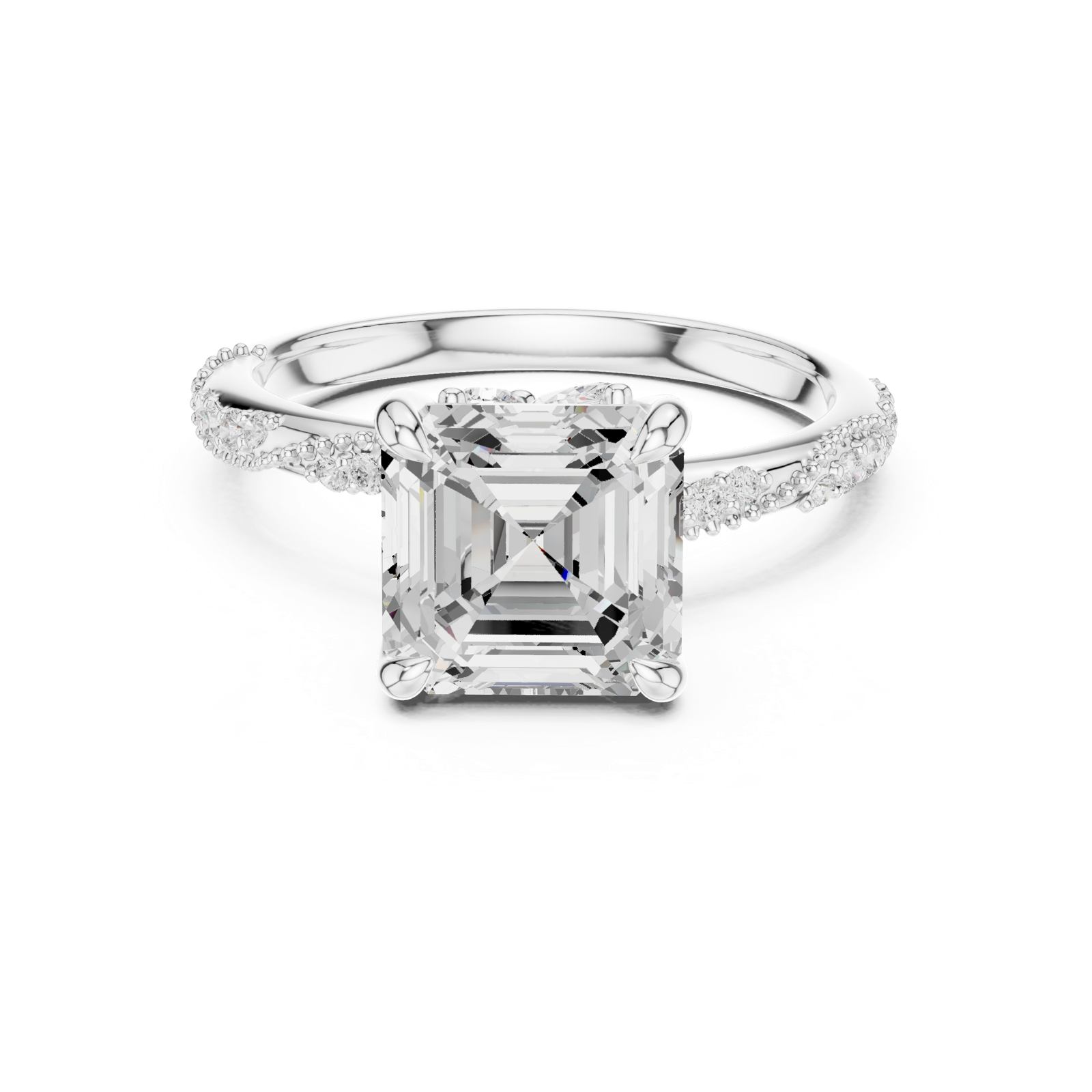 Gold Ring DDLR-961, White Gold, view 4