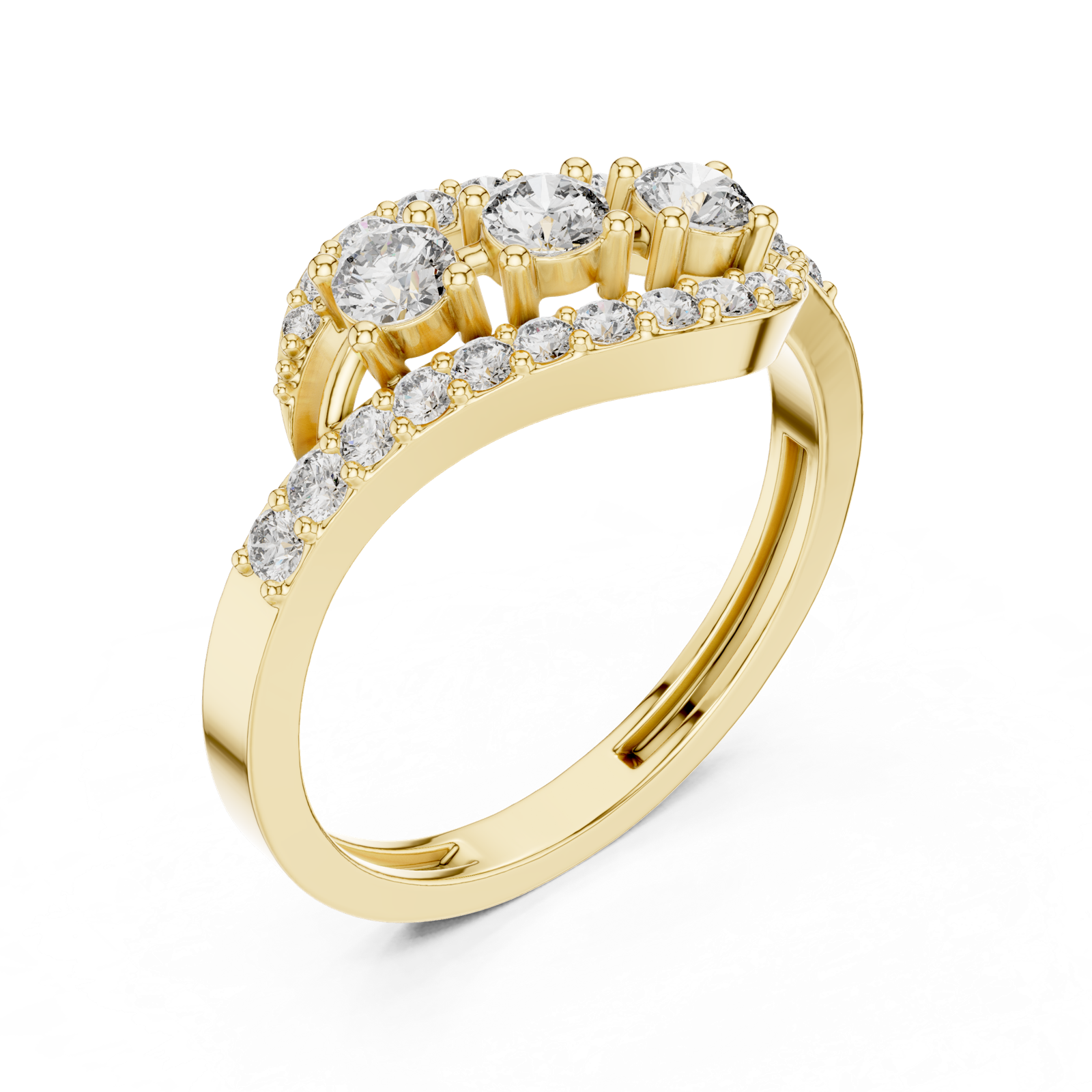 Gold Ring ALR-165, Yellow Gold, view 2