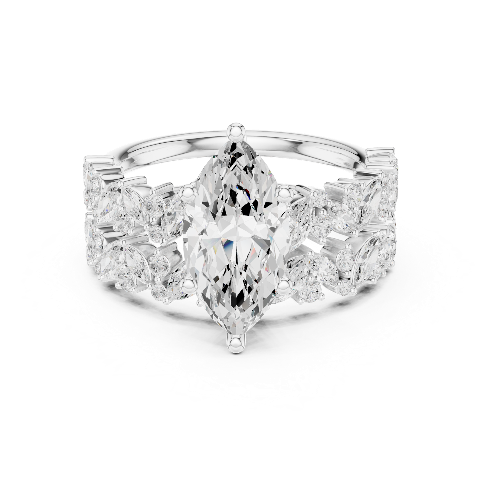 Gold Ring DDLR-942, White Gold, view 4