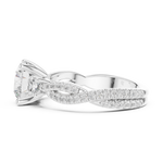 Gold Ring DDLR-281, Round center stone, White Gold, view 3