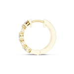 14K Solid Gold Lab Diamond Hoop Earrings, Yellow Gold, view 3