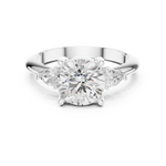 Gold Jewelry L35-66, Round center stone, White Gold, view 4