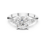 Gold Jewelry L35-66, Round center stone, White Gold, view 4