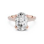 Gold Ring DDLR-260, Oval center stone, Rose Gold, view 4