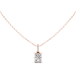 Gold Jewelry DDPO-009, Radiant center stone, Rose Gold, view 4