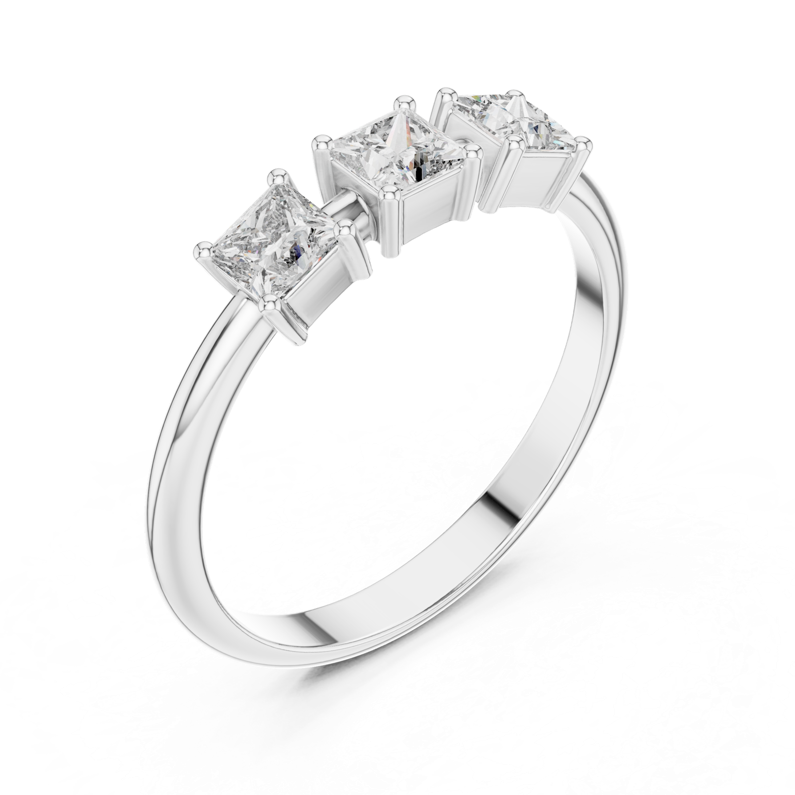 Gold Ring HLR-109, White Gold, view 2