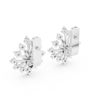 Gold Earrings L03-11, White Gold, view 3