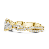 Gold Ring, Cushion center stone, Yellow Gold, view 3