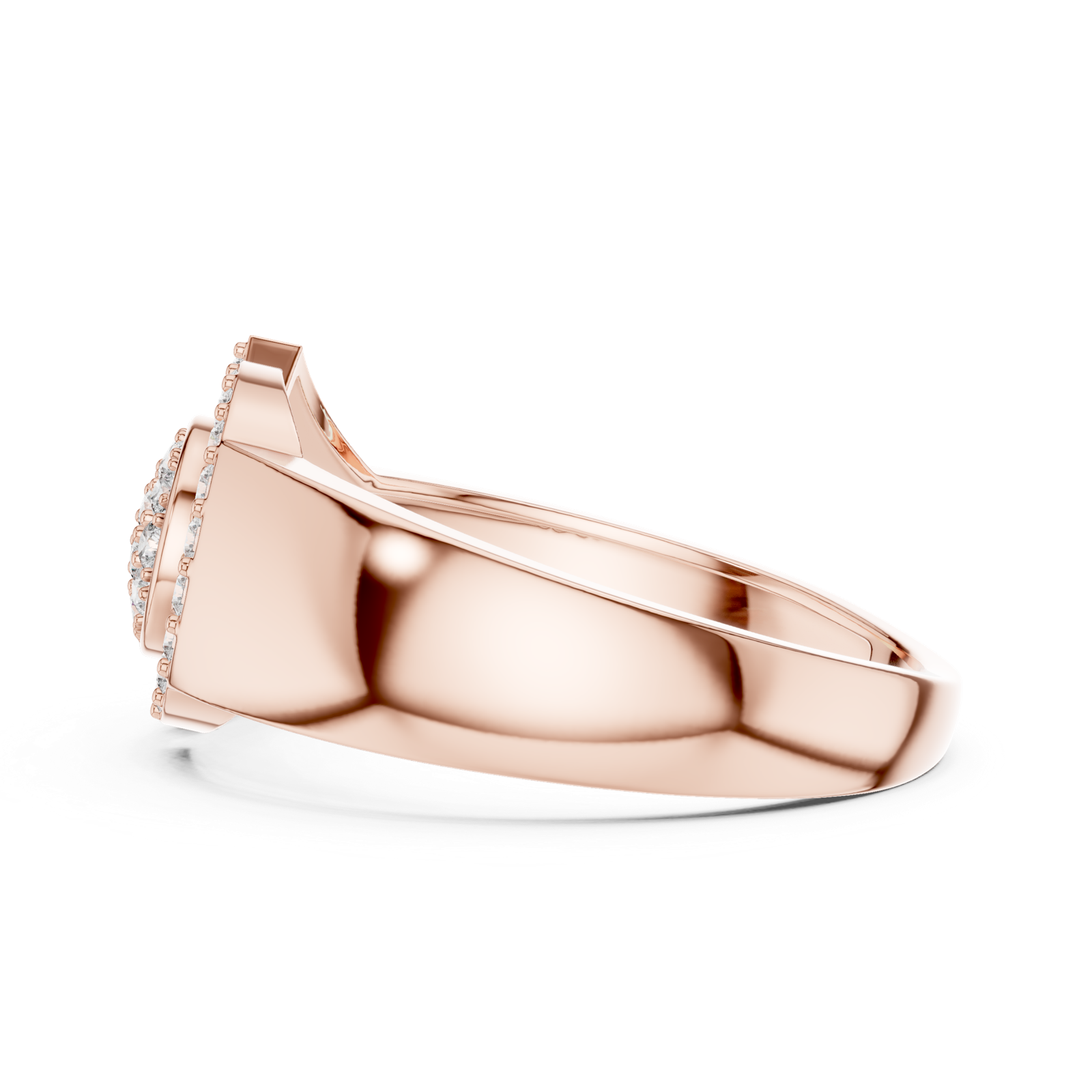 Gold Ring LR-01 (46), Rose Gold, view 3