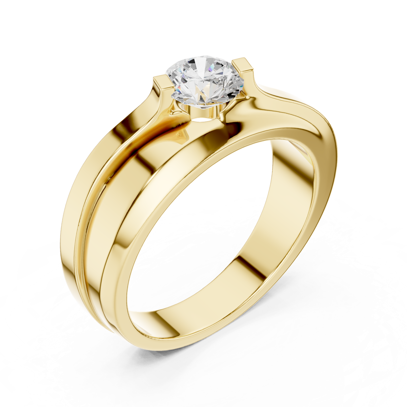 Gold Men's Ring GGR-0030, Yellow Gold, view 2