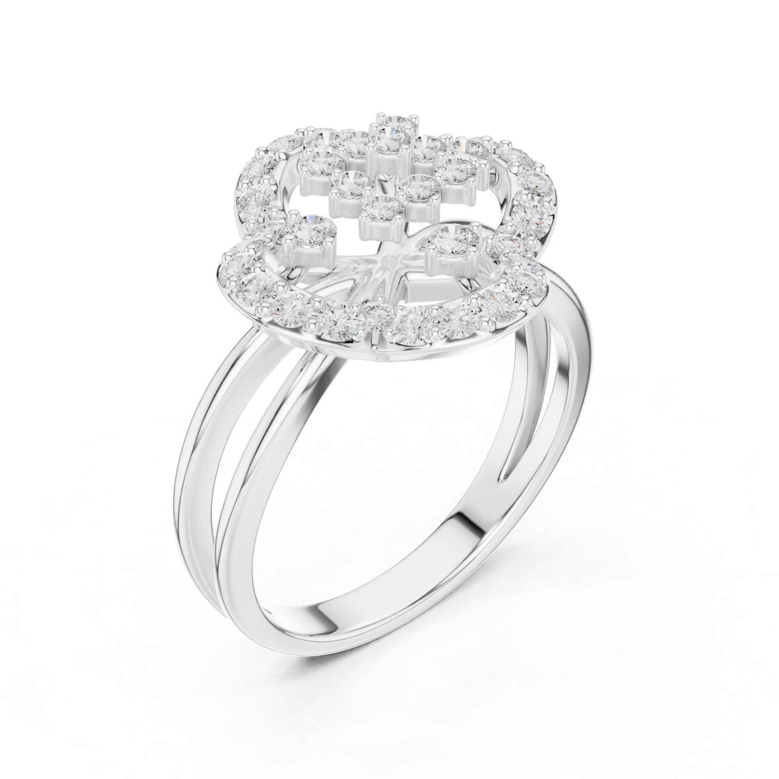 Gold Ring DDLR-459, White Gold, view 2