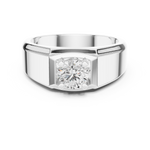 14K Solid Gold Lab Diamond Solitaire Ring, White Gold, view 4