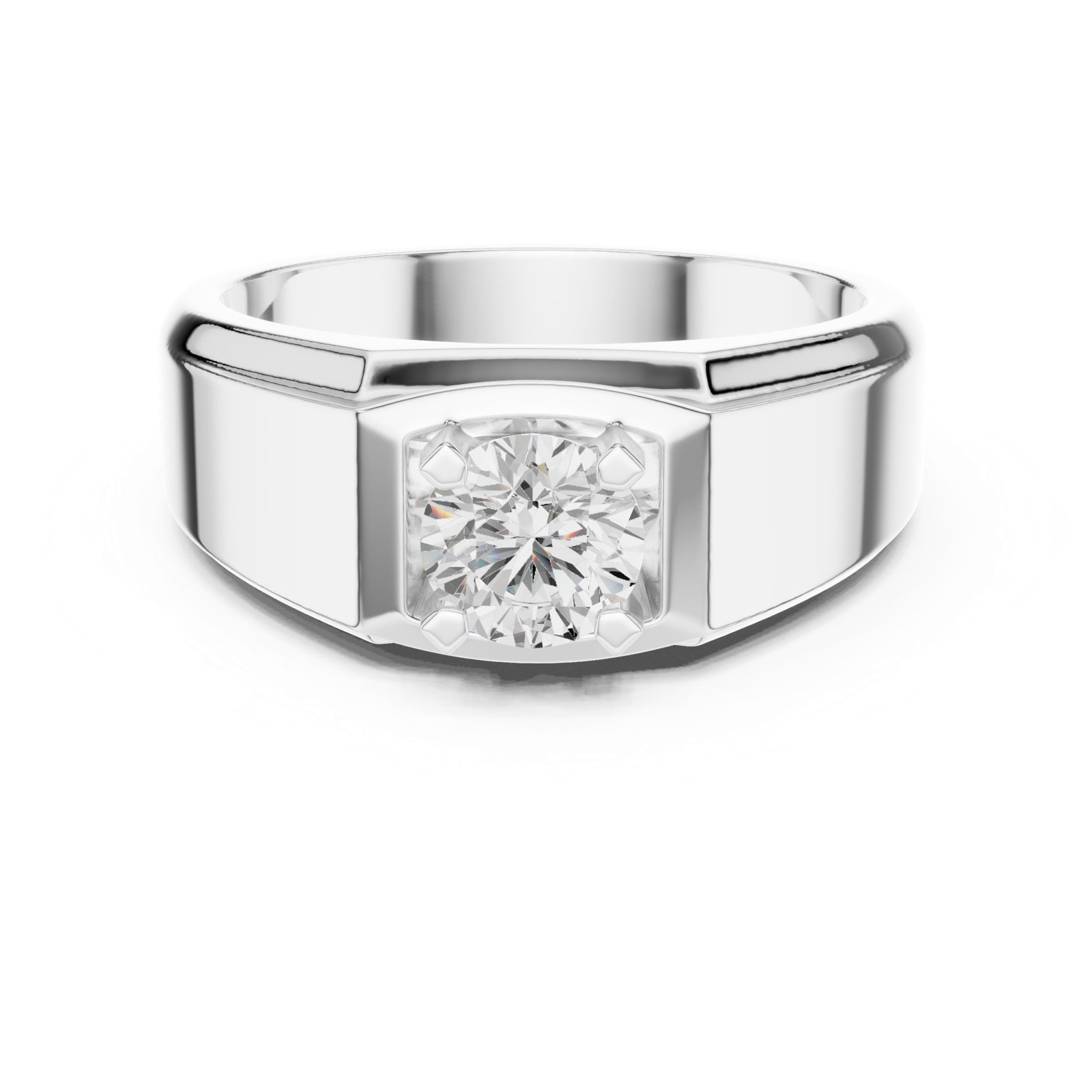 14K Solid Gold Lab Diamond Solitaire Ring, White Gold, view 4