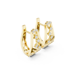 14K Solid Gold Lab Diamond Cluster Earrings, Yellow Gold, view 1