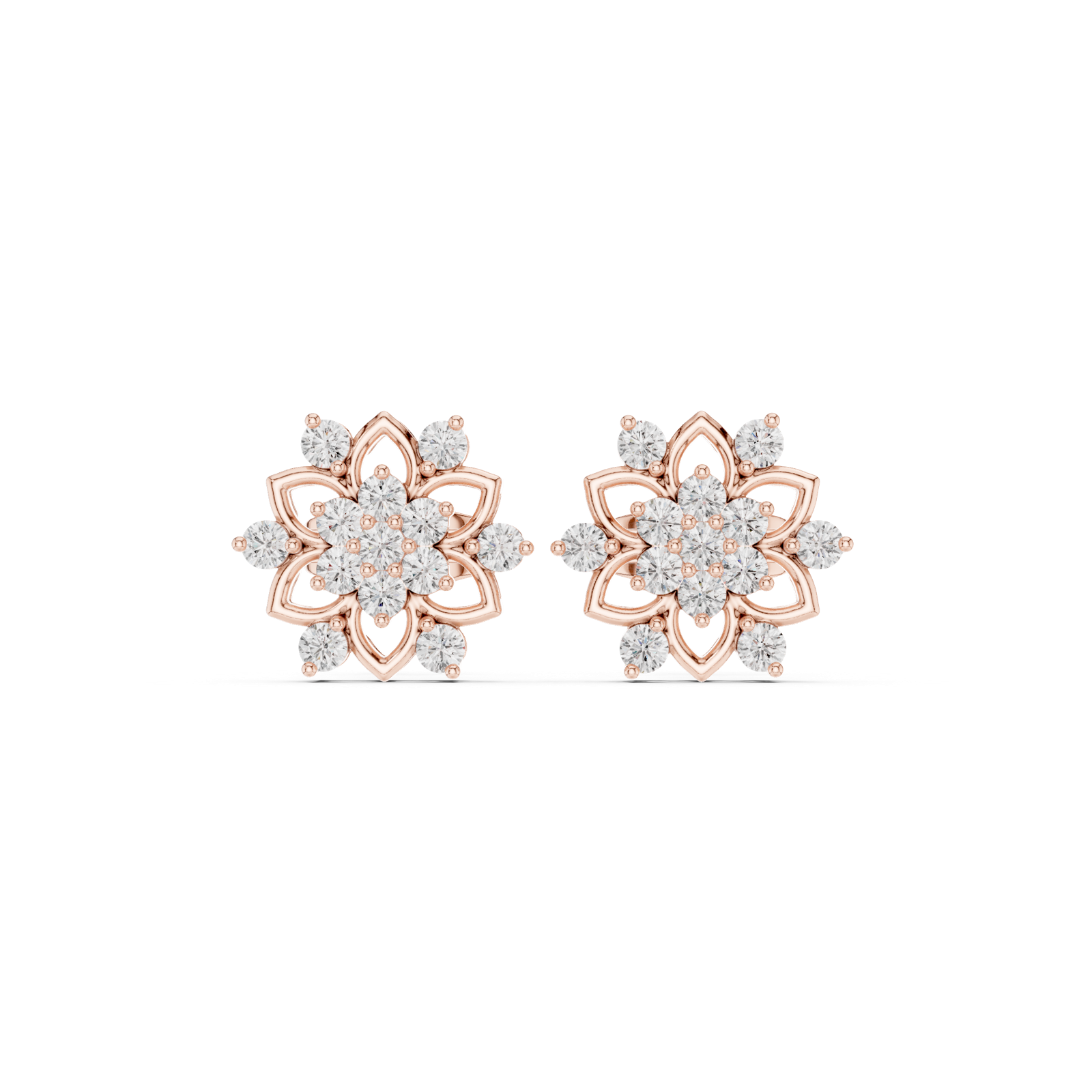 Gold Earrings Earring, Rose Gold, view 4