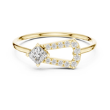 Gold Ring HLR-195, Yellow Gold, view 4