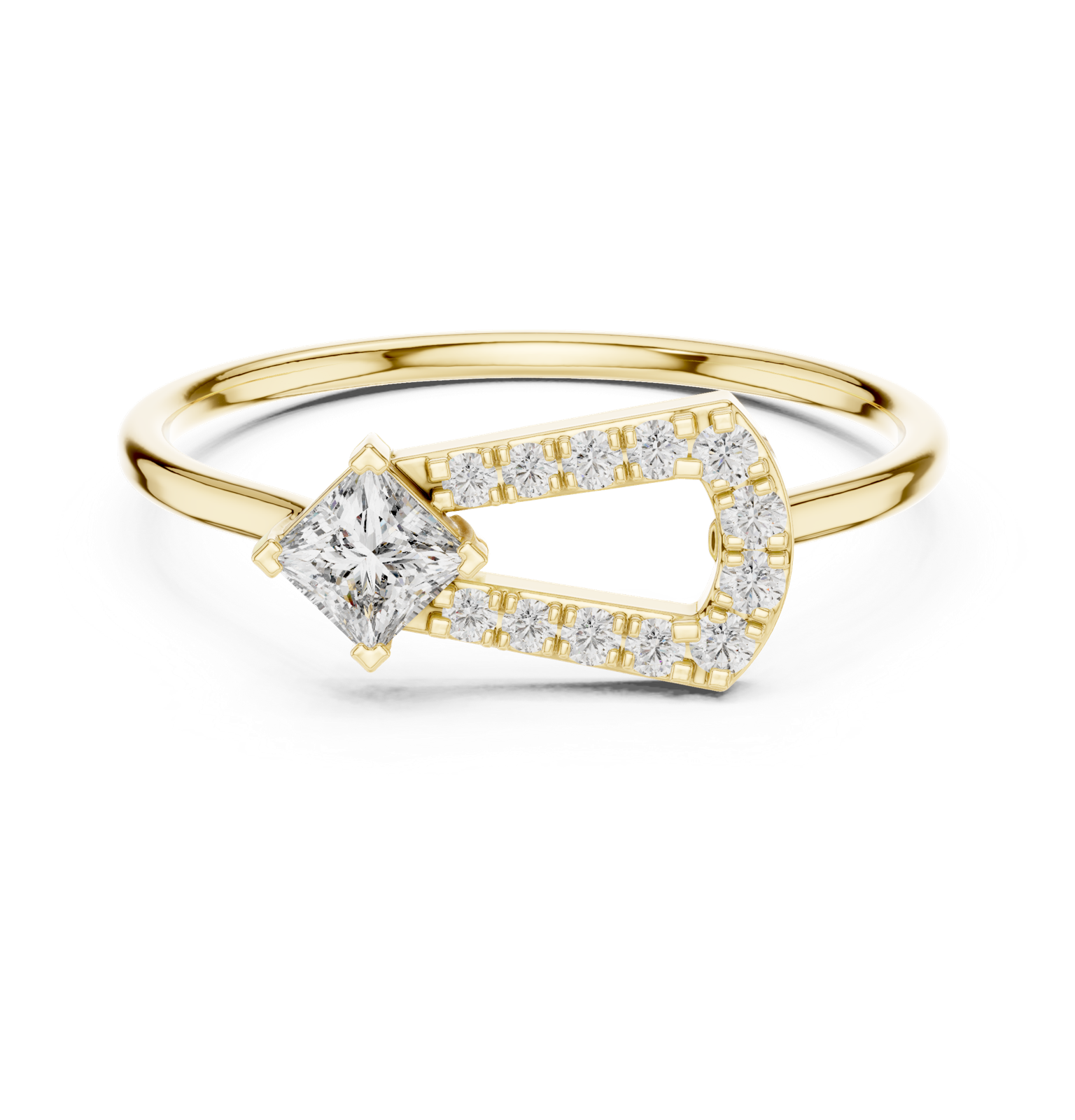 Gold Ring HLR-195, Yellow Gold, view 4